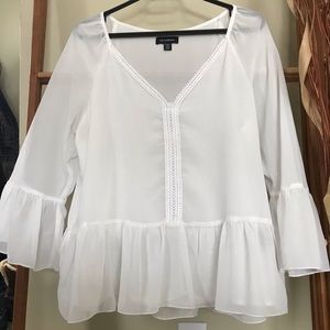 🔆Le Chateau White Sheer Blouse Size M